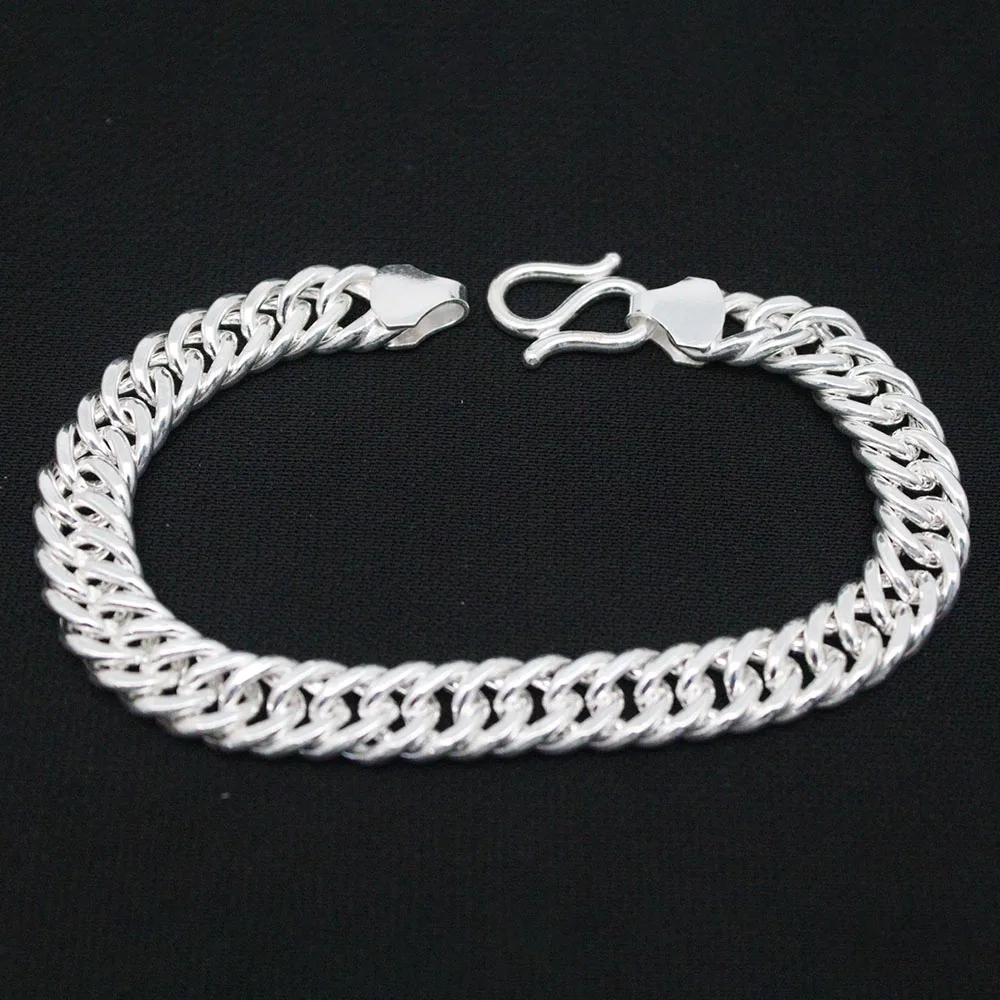 Solid 999 Fine Silver Serpentine Chain bracelet