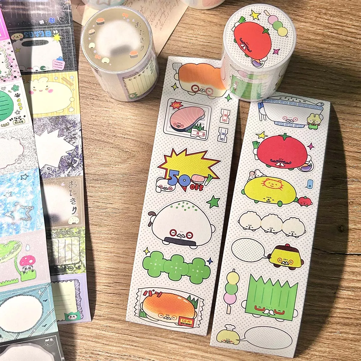 WAKAWAKA Writable Sticker Tapes Label Index Die-cut Washi Tape For Arts Diy Album Journal Planner Scrapbooking Adhesive Tape