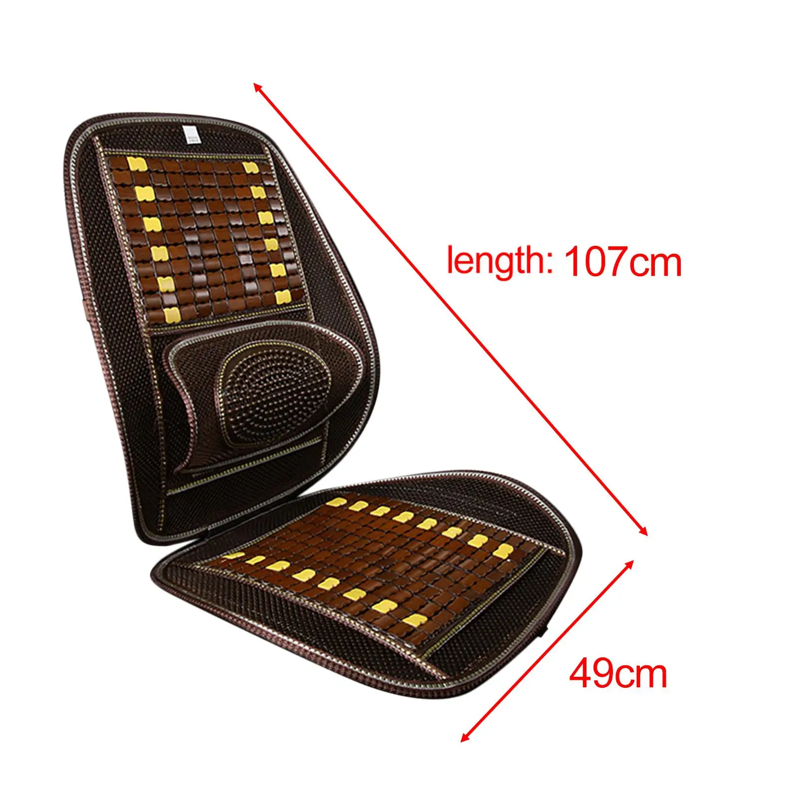 Generic Bamboo Car Seat Cushion Cover Comfortable Ventilation Universal Breathable Car Driver Seat Cushion Summer Chair Cushion