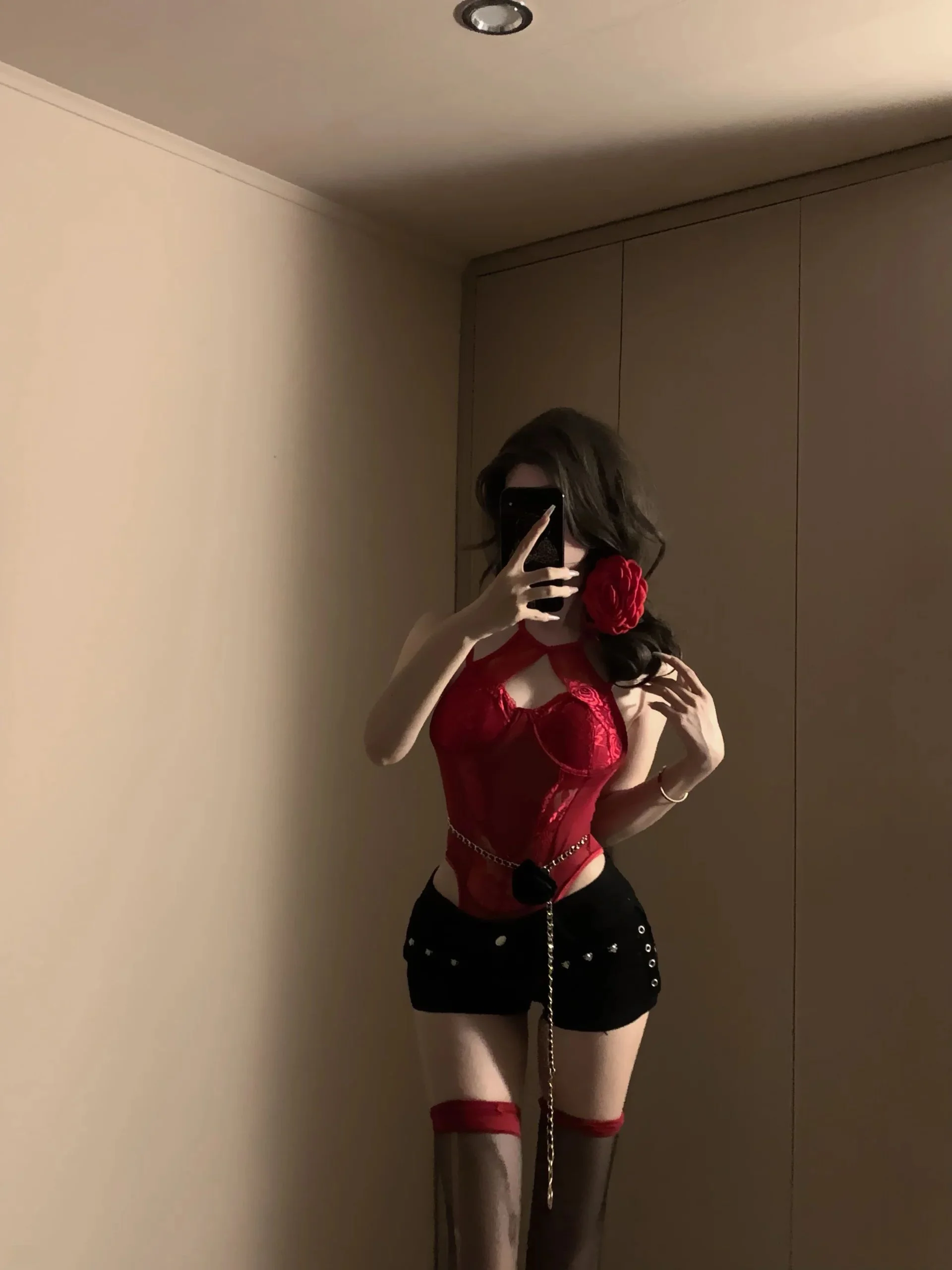 

Red Lace Slim Fit Neline Bodysuit Women's Faion Cisas New Year's Aosphere Sensation Pure Desire Sle Bar Wear