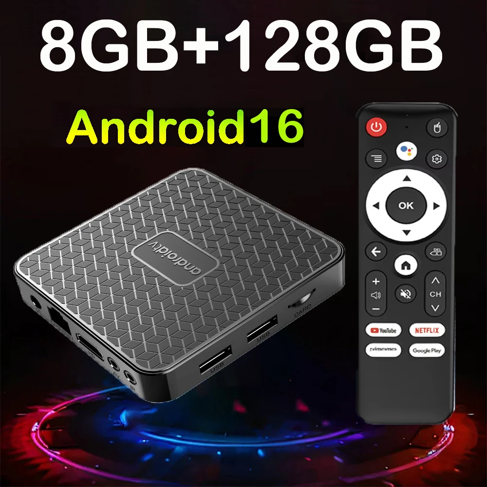 

Smart TV Box T8S 8K Android 16 TV Box RK3518 Bluetooth 6.0 8GB 128GB Google Assistant Dual UI Wifi 6 4K Media Player Set Top Box