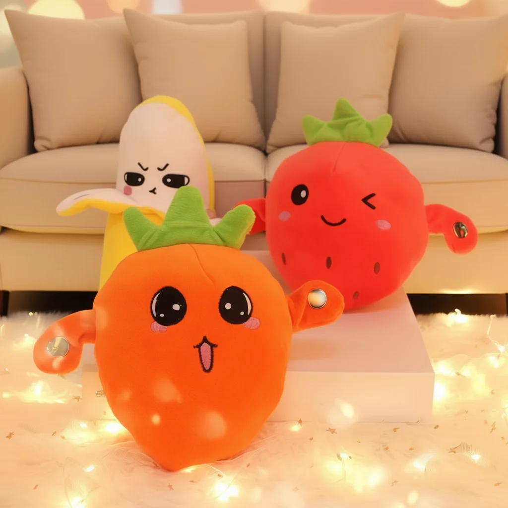 Kreative Eigenartige Musik Rhythmus eltern-kind-Interaktive Plüsch Puppe Banane Obst Induktion Spielzeug Kultivieren Musik Wahrnehmung Fähigkeit