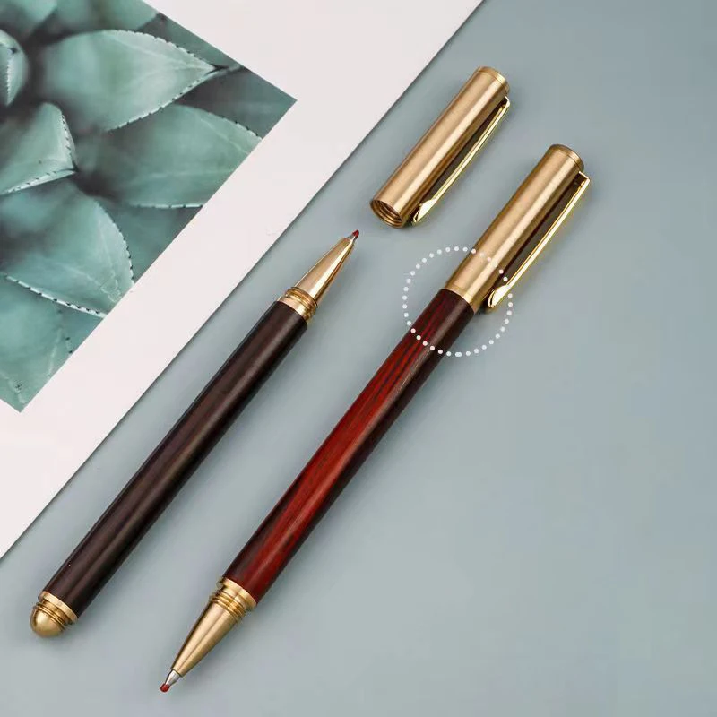 Wood Brass Gel Pens Engraving Personalized Logo Business Advertising Present Customized Office Accessories Students Stationery