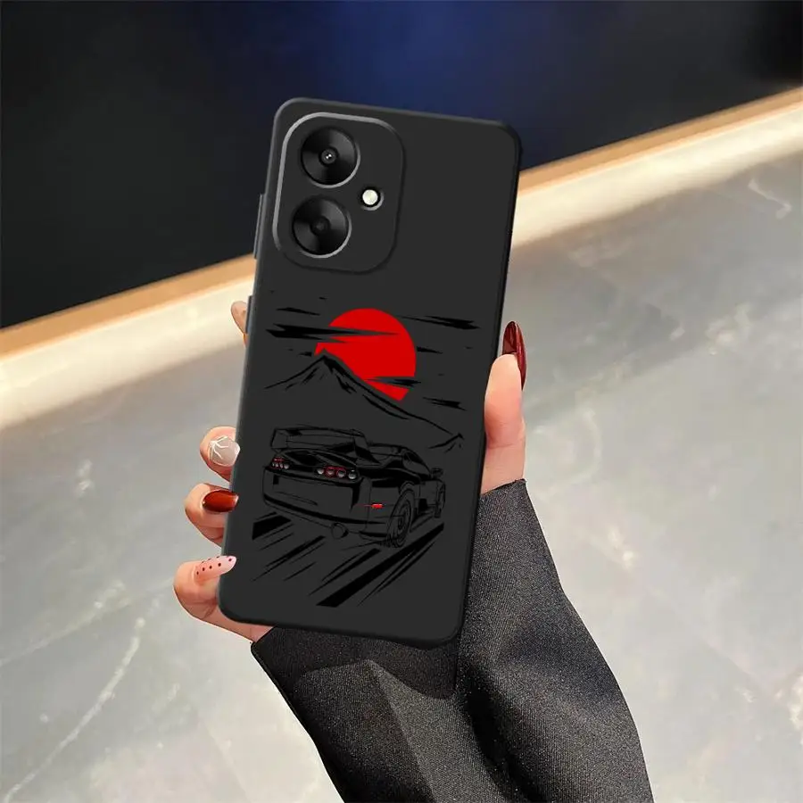 Japanese JDM Drift Car Red Sun Case for Xiaomi Redmi K60 A1 A2 Plus A5 10 9T 9A 9C K40 K50 Gaming 12 13C 12C Soft Back Phone