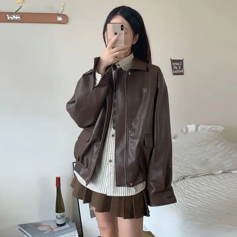 

Women'S Autumn jackets Flower Boyfriend Colors Artistic Pile Drop Fuzzy Cuff Short-Length Washable Vacation Brushed Asymmetry