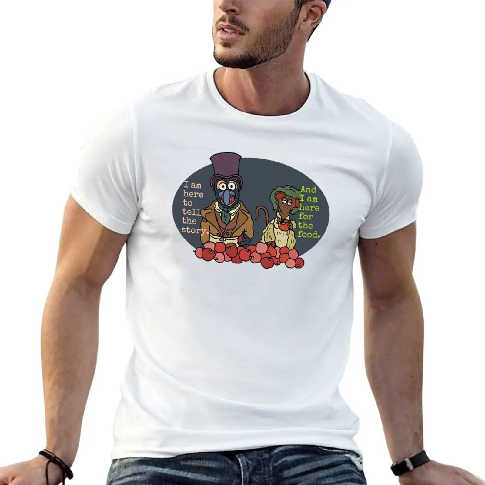 Camiseta Muppet Christmas Carol-Gonzo y Rizzo, camisetas divertidas de algodón para hombre, camiseta 100% de algodón, camiseta de algodón para hombre