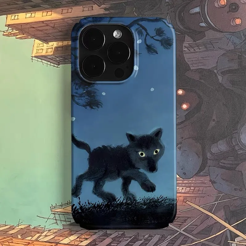 

Blue Night Funny Cat Art Phone Case for IPHONE 17 Air 16E 15 PROMAX 14 Plus 13 12 MINI 11 PRO 16Plus XR XS Acrylic Phone Cover