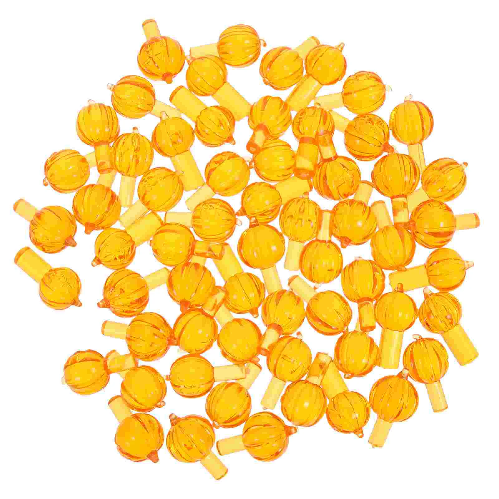 

60 Pcs Christmas -o'-lantern Bulbs Replacement Light for Halloween Ceramic Lights Translucent Orange Pumpkin