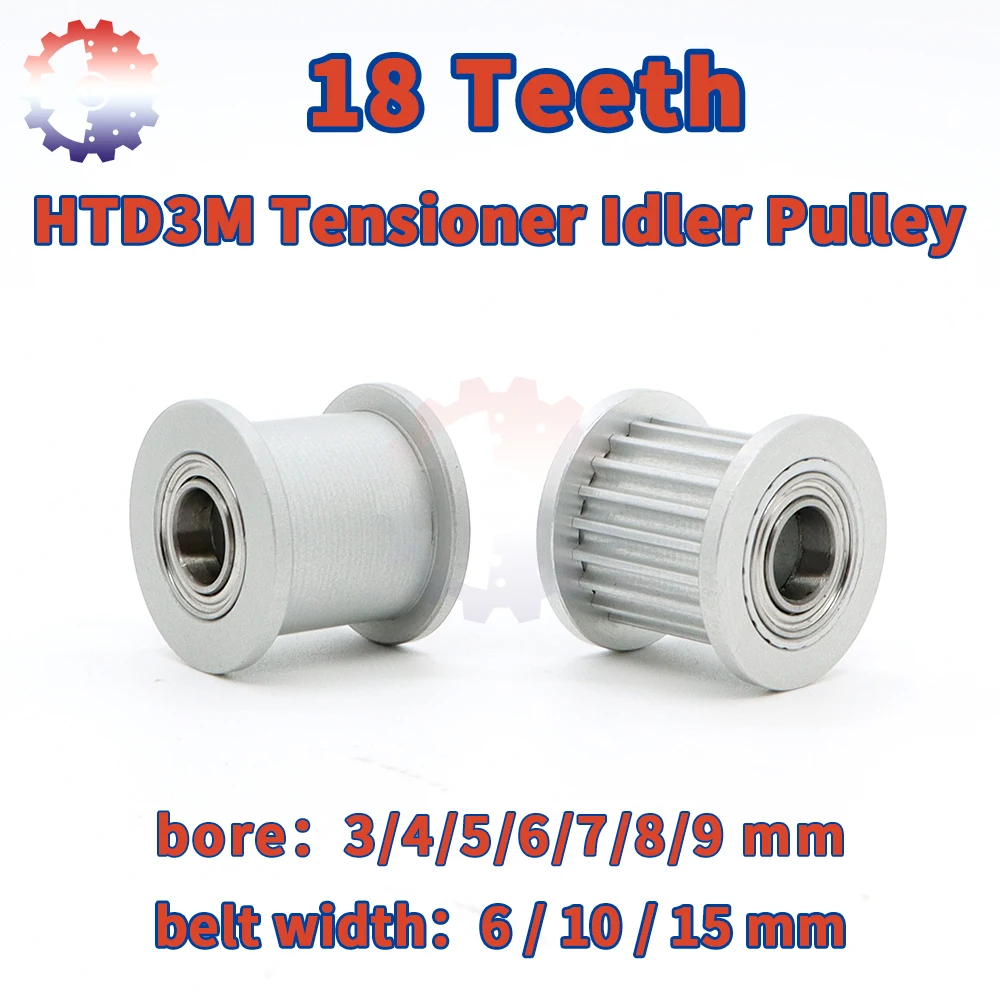 

18Teeth HTD3M Tensioner Idler 3M Pulley for Bearing Guide 6/10/15mm 3M Synchronous Wheel 18T 18 Teeth HTD 3M Belt Pulley Idler