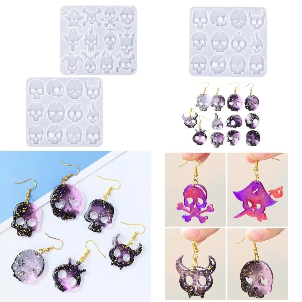 

A52e уникальные силиконовые формы с уникальным узором черепа для серьс