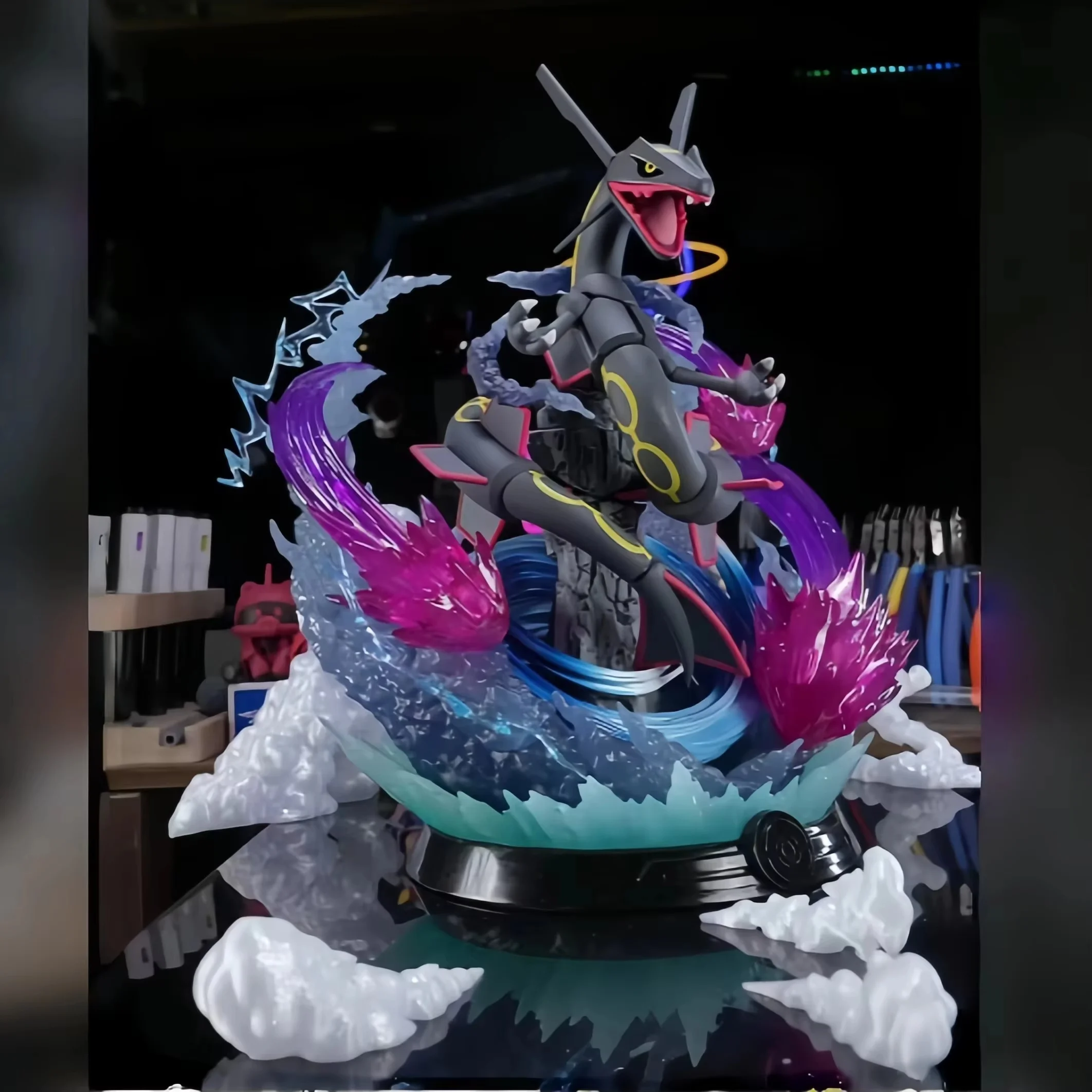 

Funism Pokemon Shiny Black Rayquaza Gk Statue Collectible Figure Premium Desktop Decoration For Adult Collection Collectors
