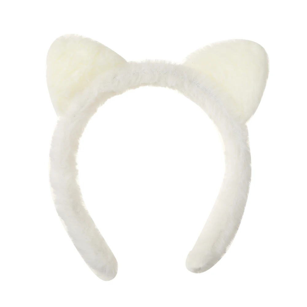 Plush cat ears Hairbands For Women Solid Color Cute Headband Hair Hoop Hair Bands Headdress Hair Accessories image 5
