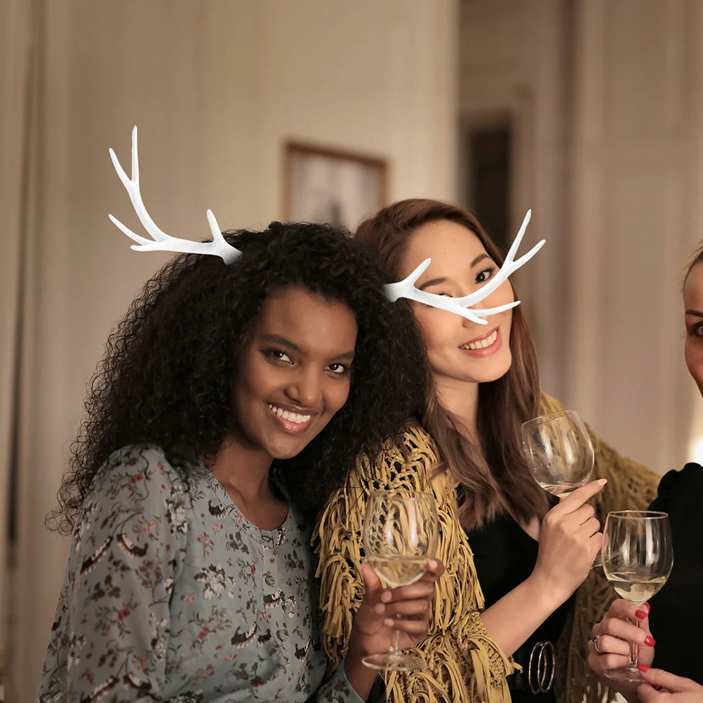 

1 пара имитационных пластиковых рогов оленя, повязка на голову для косплея «сделай сам», аксессуар, легкий прочный декор для рождественской вечеринки, мини-рога для