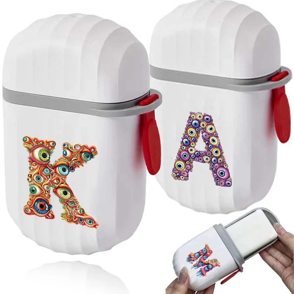 

Portable Waterproof Soap Storage Case Easy To Carry Bathroom Accessories Eyelets Initial Name 26 Letters Pattern