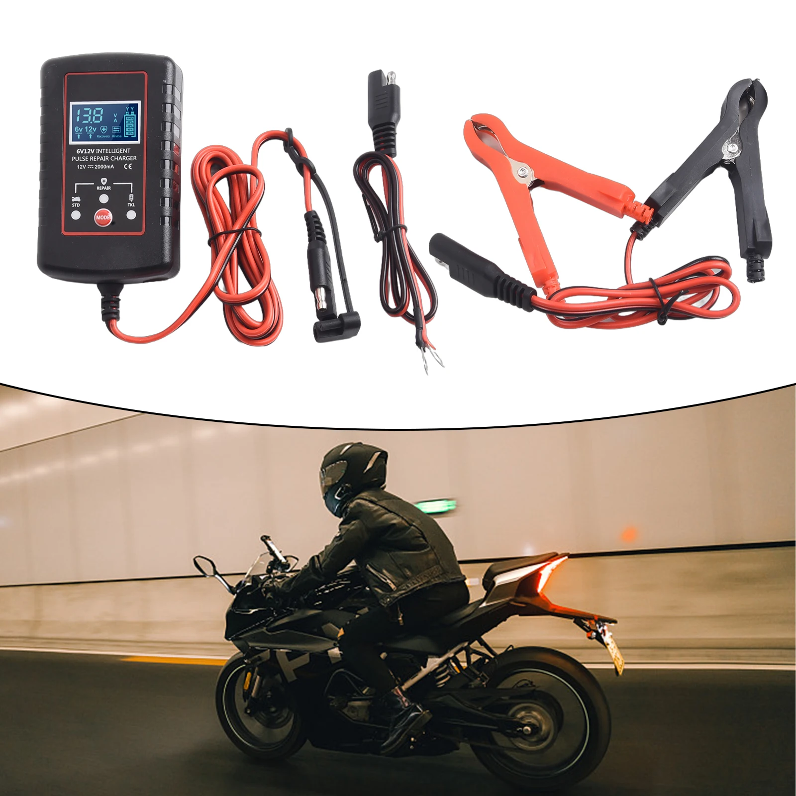 محول ينطبق إصلاح البطارية دراجة نارية سيارة ATV السيارات سيارات الدفع الرباعي شاحن بطارية أوتوماتيكي مواصفات شاحن البطارية #1