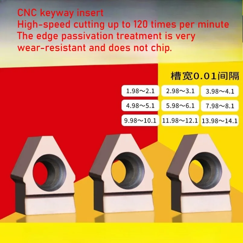 1pc Keyway Broaching Cutter Carbide Insert Blade DW18 DW20 for CNC Machine Cut Blind Internal Keyway Slotting Groove Spline