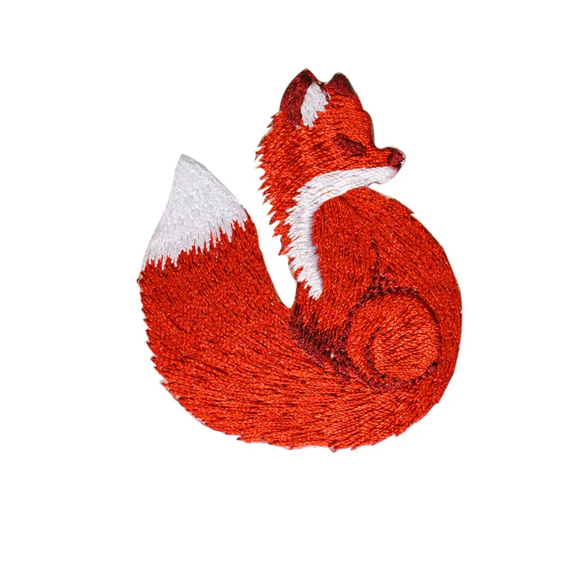 Cartoon Anime Fox e Penguin Patch, Patches de roupas bordadas para menina e menino, Decoração de adesivos de roupas