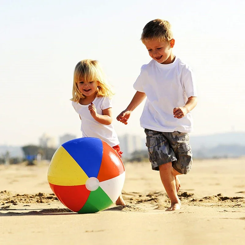 Pelota de playa inflable para niños y adultos, globos coloridos para vacaciones en la piscina, juego acuático, pelota deportiva, juguete divertido, 4/2/1 piezas