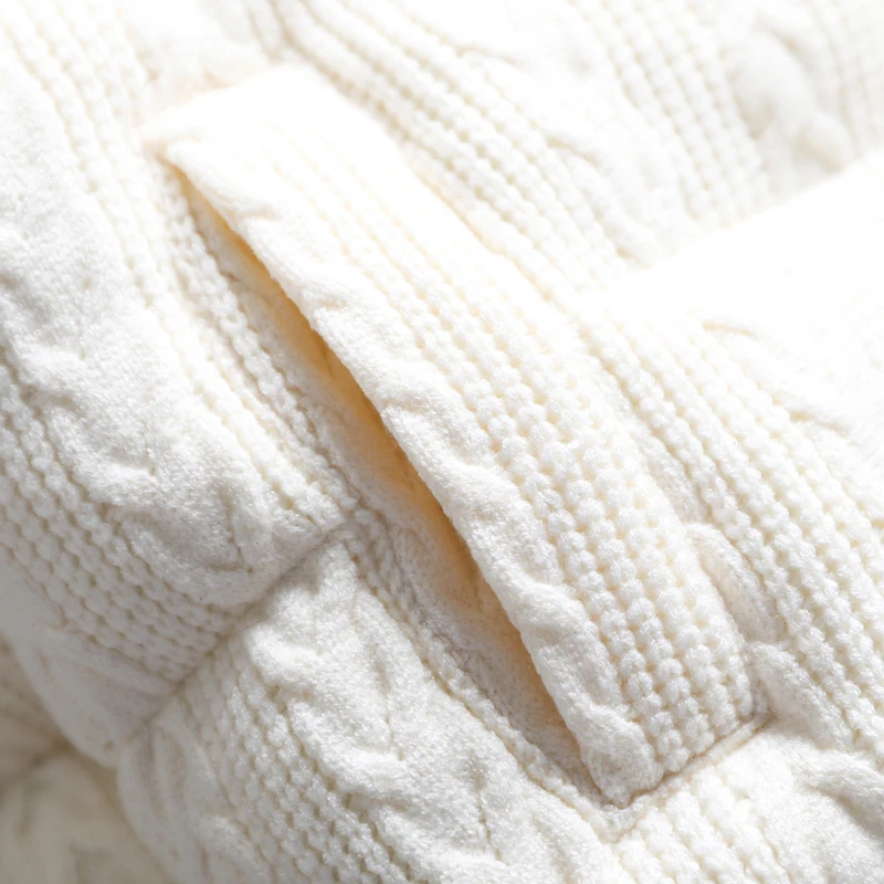 

Autumn Winter Casual Loose Stand Collar Warm Bread Sle Knitted Cotton Jaet Women's White Cotton Outerwear Coat