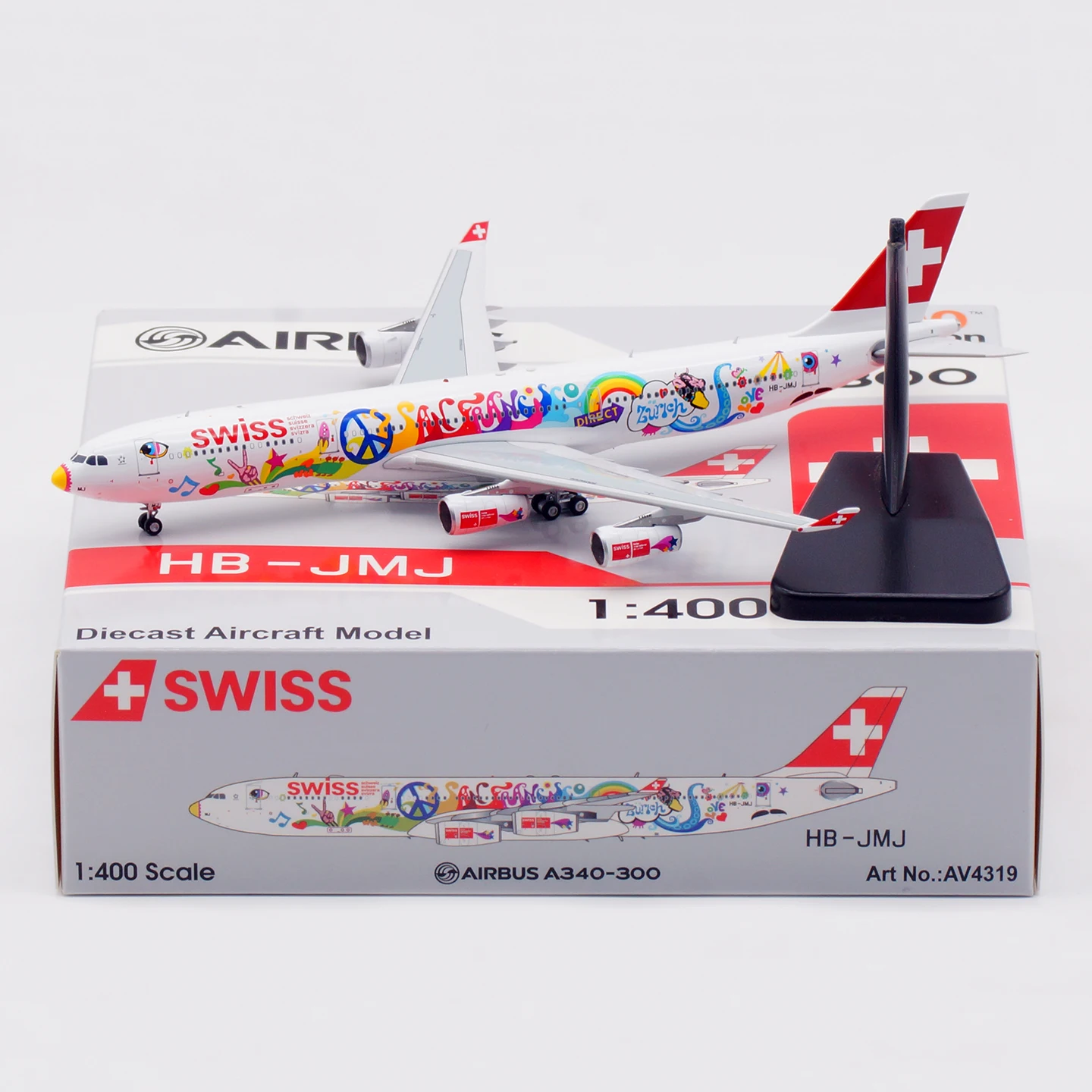 

AV4319 Alloy Collectible Plane Gift Aviation 1:400 SWISS [StarAlliance] Airbus A340-300 Diecast Aircraft Jet Model HB-JMJ