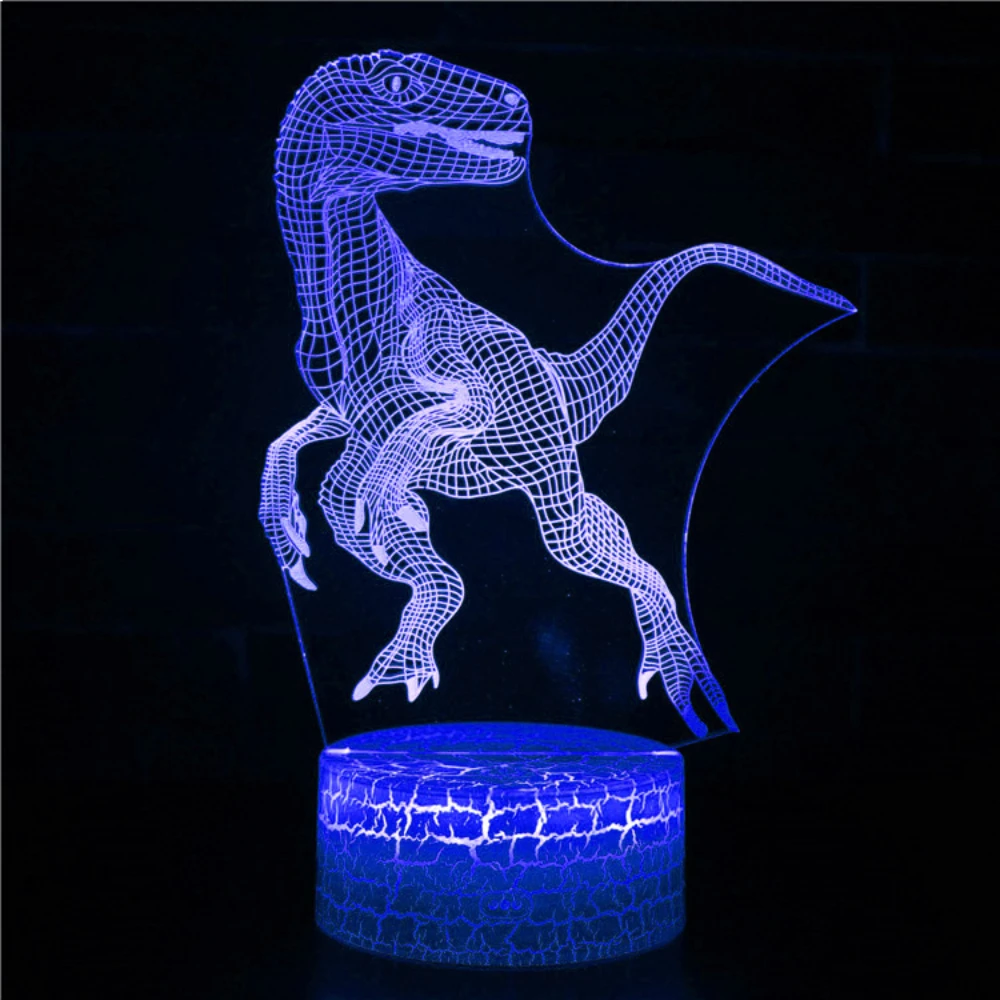 Nighdn  Dinosaur 3D Night Light for Boys Hologram Illusion Lamp 7 Color Changing Christmas Birthday Dinosaur Gifts for Kids Room