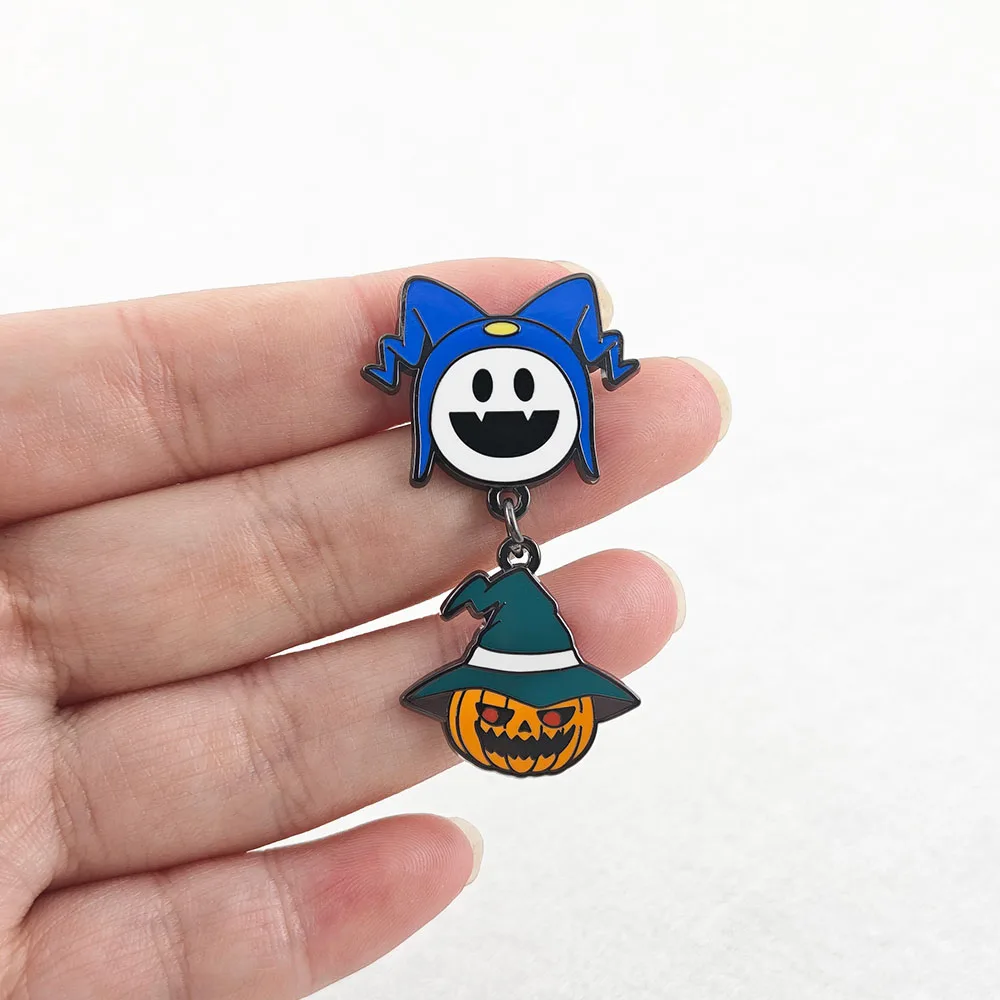 Jack Frost & Pyro Jack Enamel Pin Halloween Witch Pumpkin Brooch Game Character Lapel Badge Bag Decor