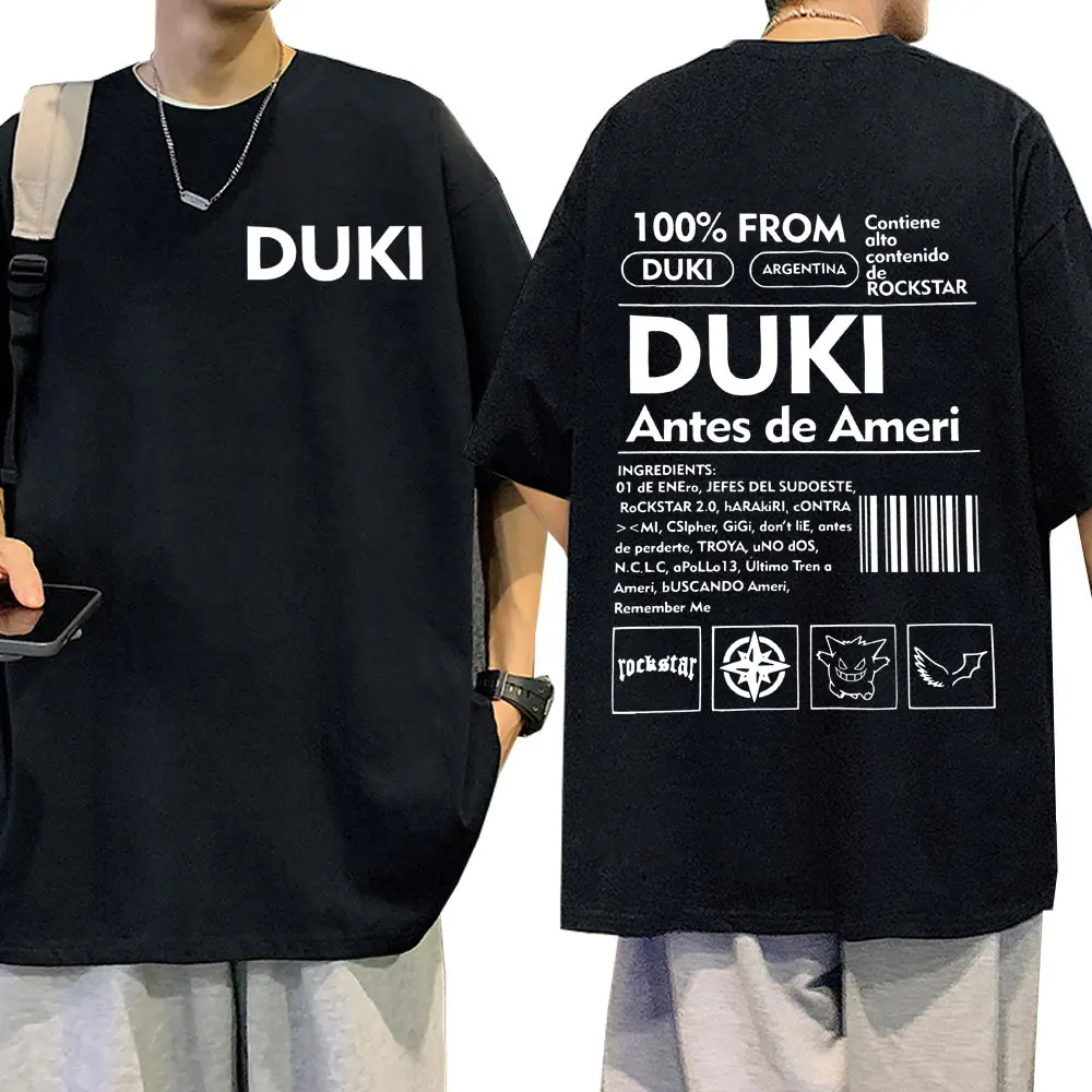 Rapper Duki Antes De Ameri Album T-shirt Mens Women Cotton Oversized T Shirt High Quality Fashion Hip Hop Short Sleeve Tee Shirt