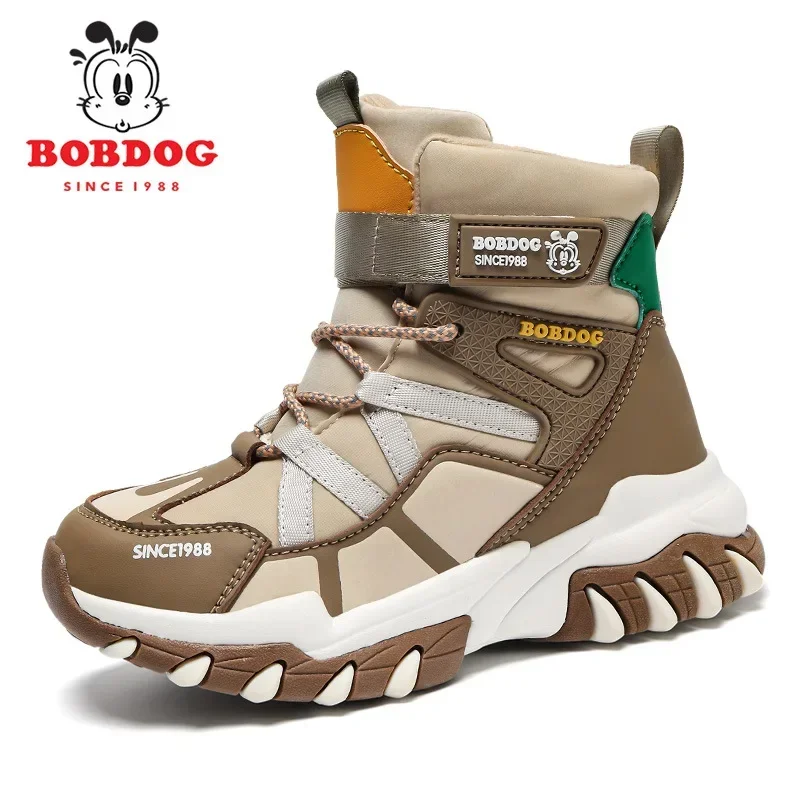 

Size 30-40# Big Kids Snow Boots Boys Winter Warm Shoes Children Plush Booties From 6 To 10Y High Quality PU Leather 0058