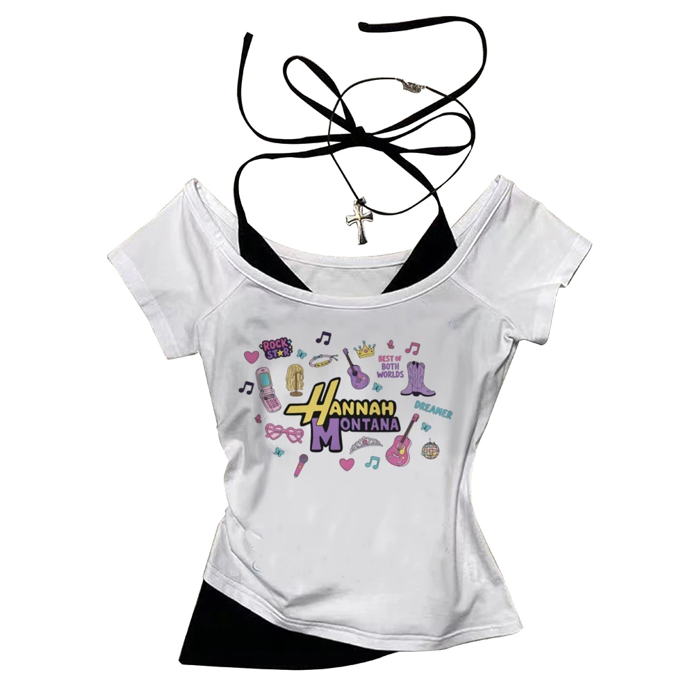 Hannah Montana cropped top shoujo korean fashion cheap goth manga cutecore shirt goth jojifuku grunge