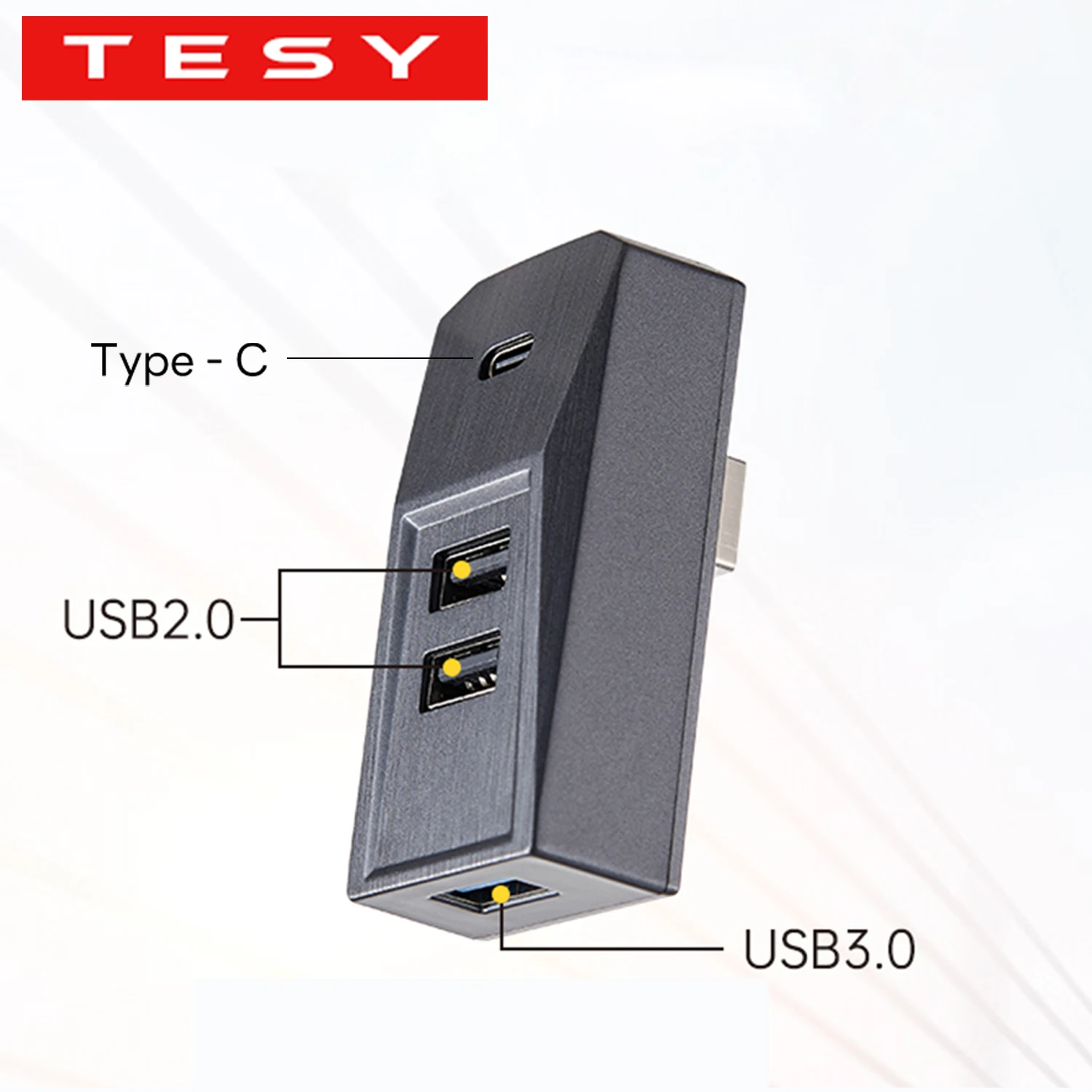 TESY Glovebox USB Hub For Tesla Model YL Y Juniper Launch Model 3 Highland Type-C Digital Splitter Data Transmission Station