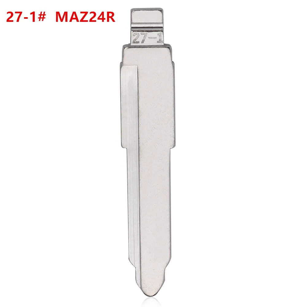 10pcs Uncut Blank Flip Remote Key Blade 27-1# MAZ20R MAZ24R Metal  For Mazda for keydiy KD xhorse VVDI JMD