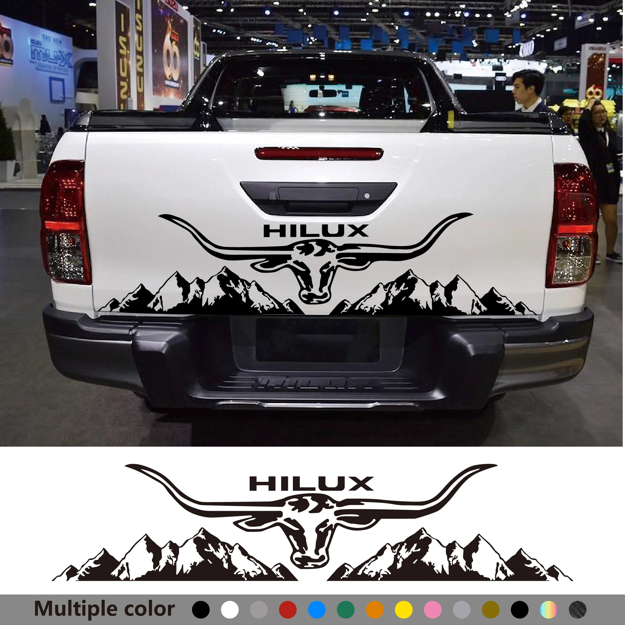 

Pickup Tail Trunk Car Stickers For Toyota Hilux 4X4 Off-road Auto DIY Vinyl Film Decals Automobiles Tuning Accessories