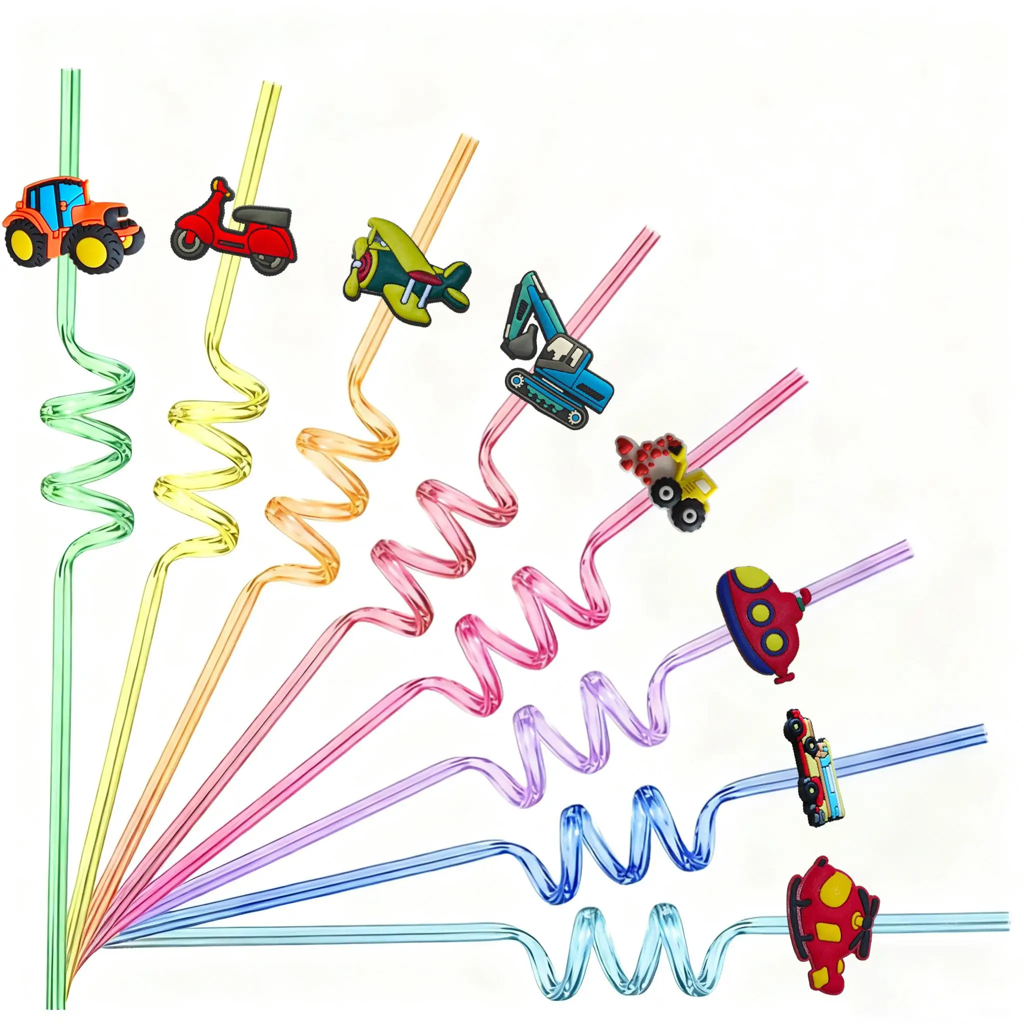 Xiyin Transportation Spiral straws are cute and reusable. They are popular cross-border products and creative straws for festiva