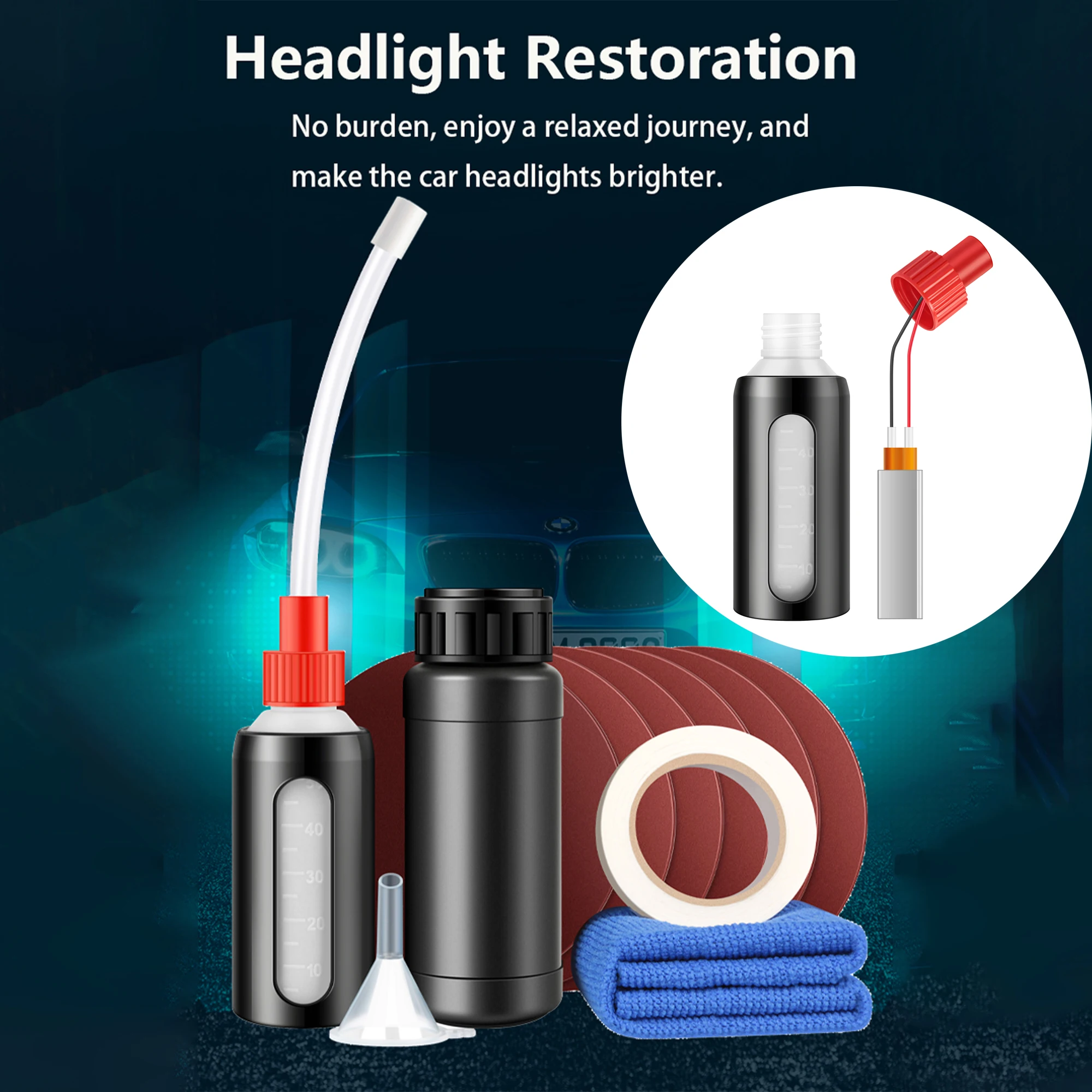 

Ремкомплект для полировки фар автомобиля, нагреватель, распылительная чашка, полировка фар, электрическая нагревательная чашка, инструмент для ремонта