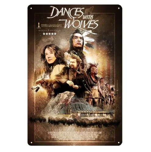 Dances With Wolves Kevin Costner Movie Metal Poster Tin Sign 20x30cm