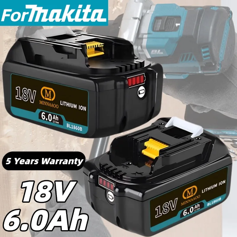 

Оригинальный литий-ионный аккумулятор для Makita 18 В, 6,0 Ач BL1850b BL1850 BL1860 BL1830 BL1815 bl1840 Аккумулятор для быстрой зарядки электроинструмента