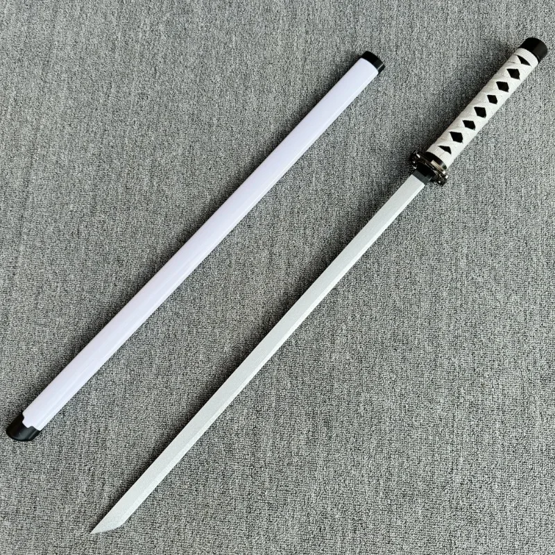 100 cm/33.37in Middeleeuwse Cosplay Zwaarden Wit Model Props Anime Katana Met Schede Randapparatuur Training Display Outdoor Speelgoed Geschenken