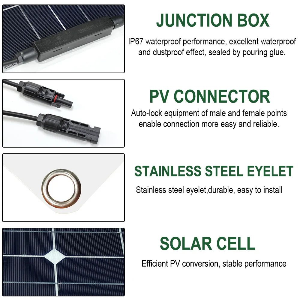 1500W  Portable Solar Panel 12V Power Bank, Solar Panel Kit  Controller Solar Plate For Home/Camping/RV/Car Fast Battery Charger