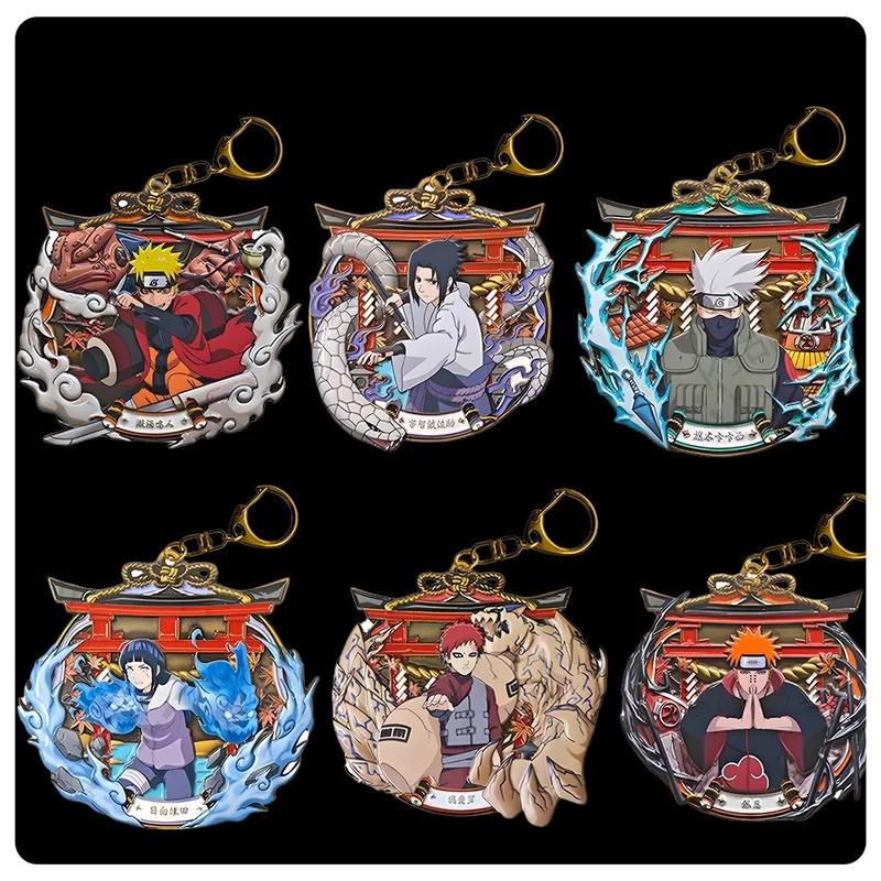 Barra periférica de Naruto, caja ciega, decoración colgante de metal Naruto Sasuke, llavero de mochila, oficial genuino, guzi
