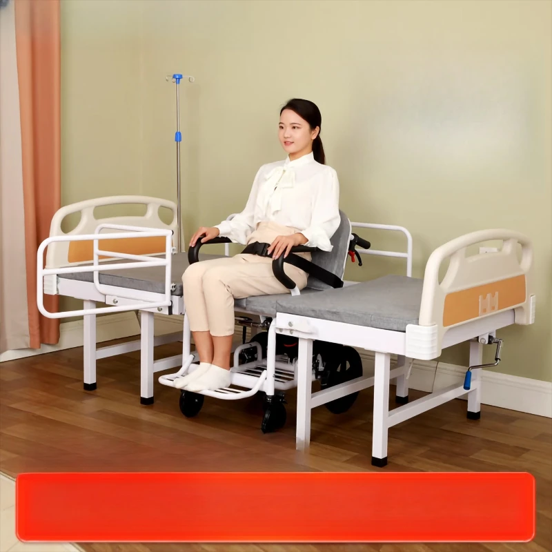 

Multifunctional wheelchair Separation elderly Hand lifting back wheelchair Bed and chair dual-purpose