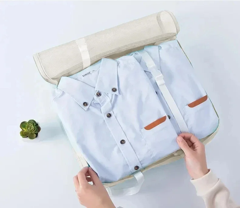 7/10 Teile/satz Reise Veranstalter Lagerung Taschen Koffer Verpackung Würfel Fällen Tragbare Kleiderschrank Gepäck Kleidung Schuh Beutel Falten – Detail 5