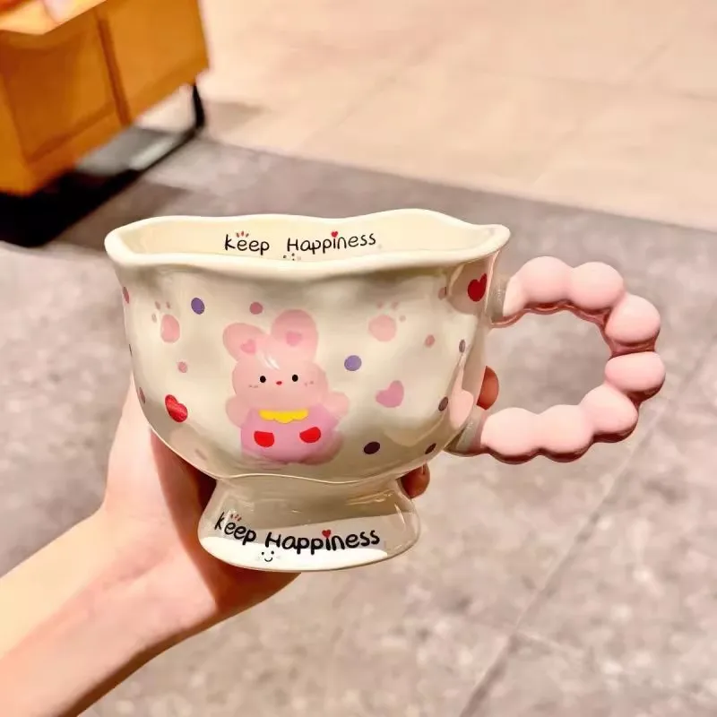 

Кружка с милой собакой и кроликом, керамическая чашка для пары, кружка для кофе, чая, персонализированный подарок, оригинальные чашки для завтрака, посуда для напитков, кружки для пива