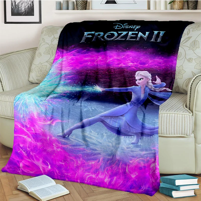 2025 New Frozen Snow Queen Elsa Anna Cartoon Girl Disney Gift Soft Flannel Blanket,Throw Blanket for Beds Sofa Home Bedroom Kid