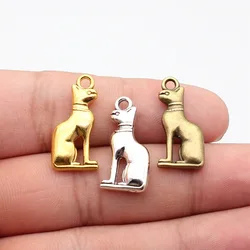 WYSIWYG 5pcs 25x12mm 3 Colors Trendy Egyptian Patron Saint Cat Charms Pendant For Jewelry Making DIY Jewelry Findings