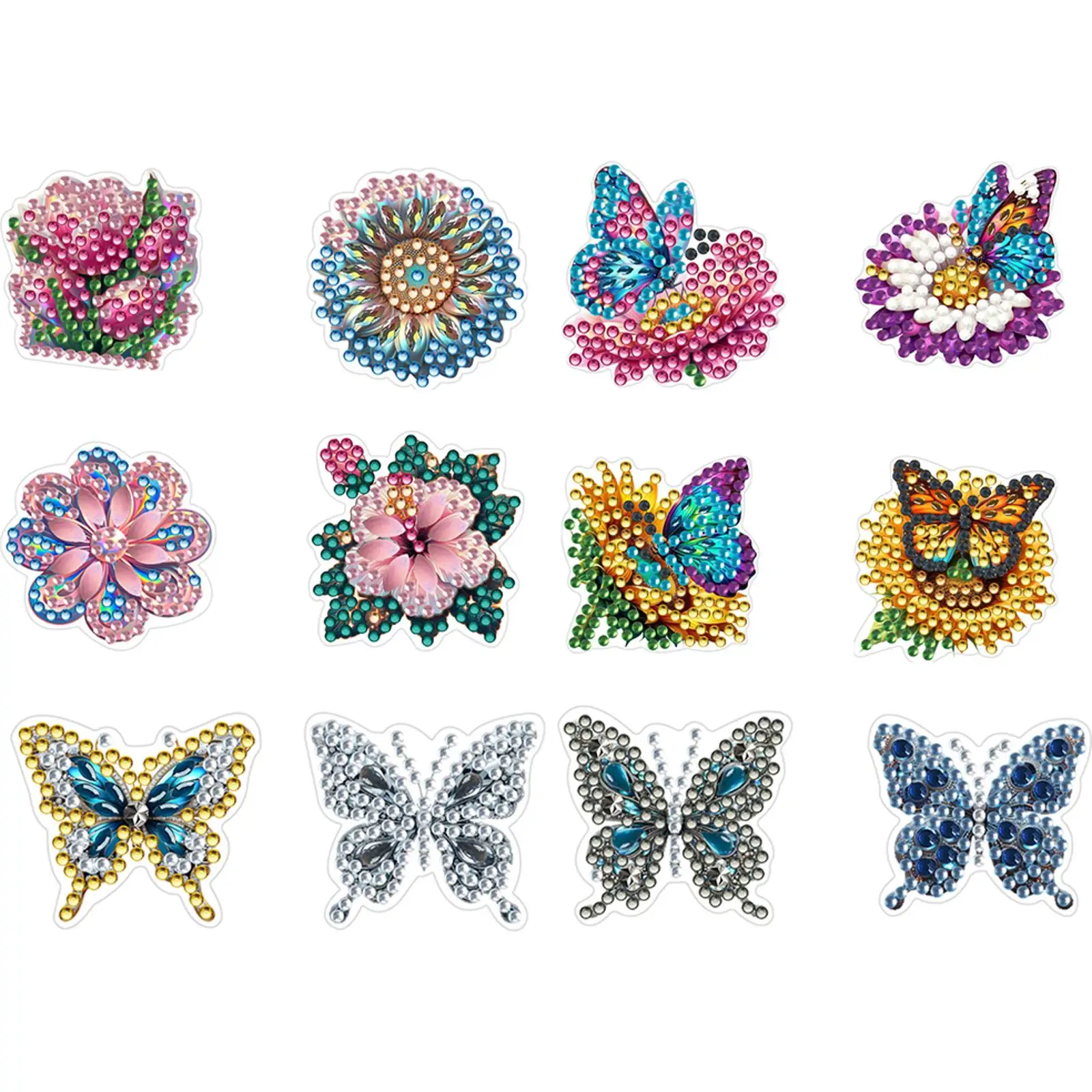 

Набор из 12 автомобильных ароматизаторов-клипс с алмазной мозаикой для декора салона автомобиля