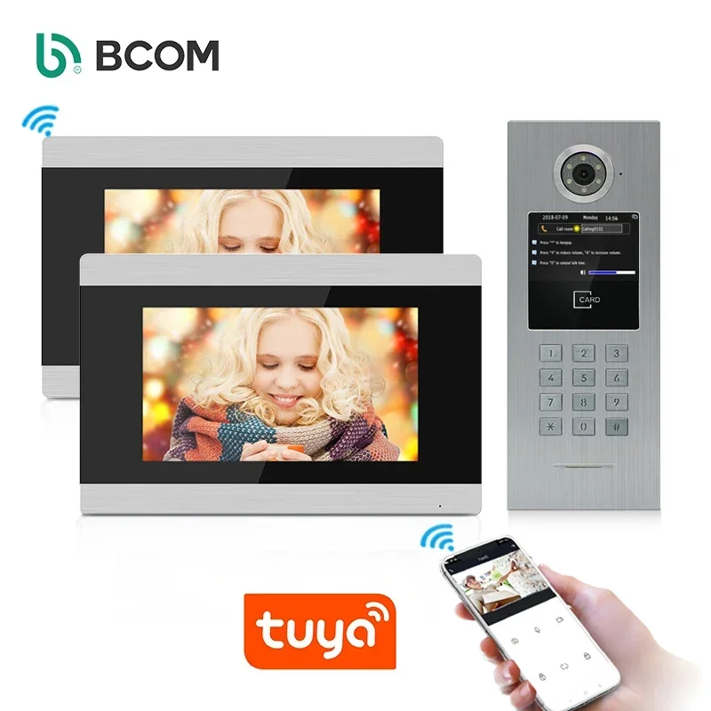 Bcom IP SIP touch screen 7 inch Professional apartment building video intercom