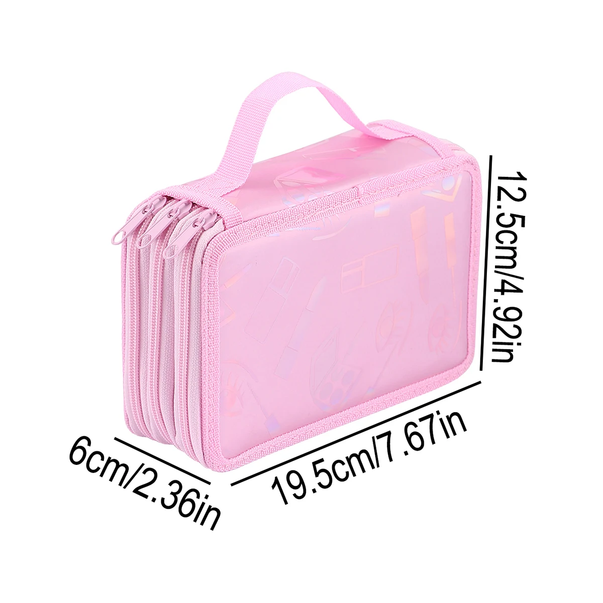 قطعة واحدة من مقلمة رائعة بسحاب ثلاثية الطبقات، حقيبة تخزين قرطاسية محمولة، تستخدم لتخزين أقلام الرصاص للفن والرسم #2