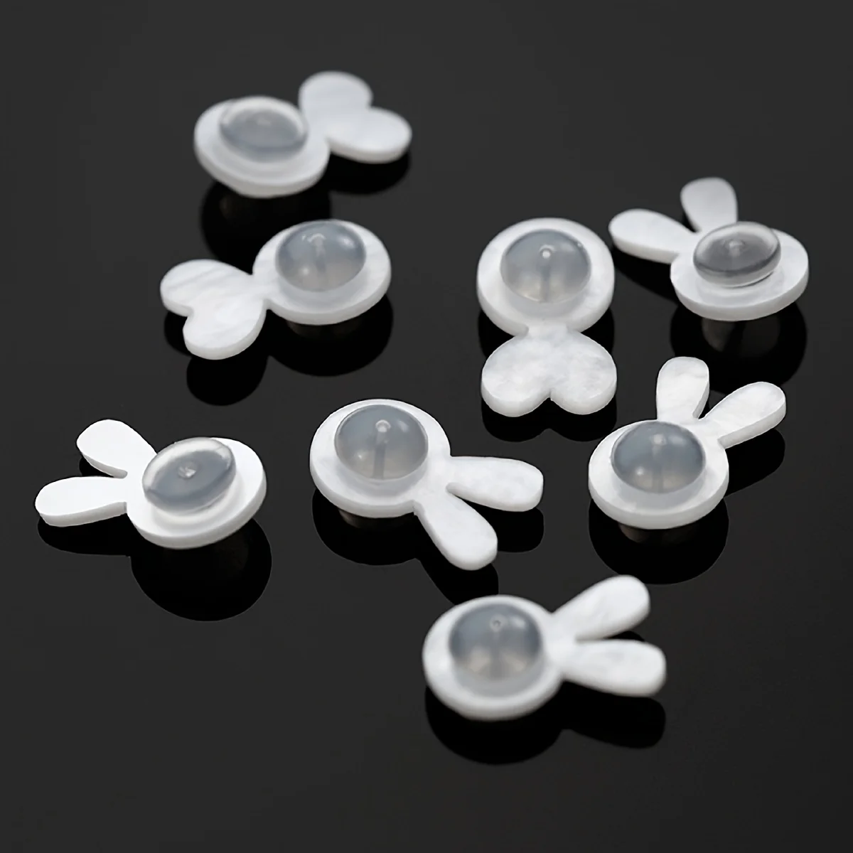 50pcs Silicone Hamburg Ear Plugs, Earaccessory fixed tool accessories,Rabbit ears heart shaped ear decoration accessories