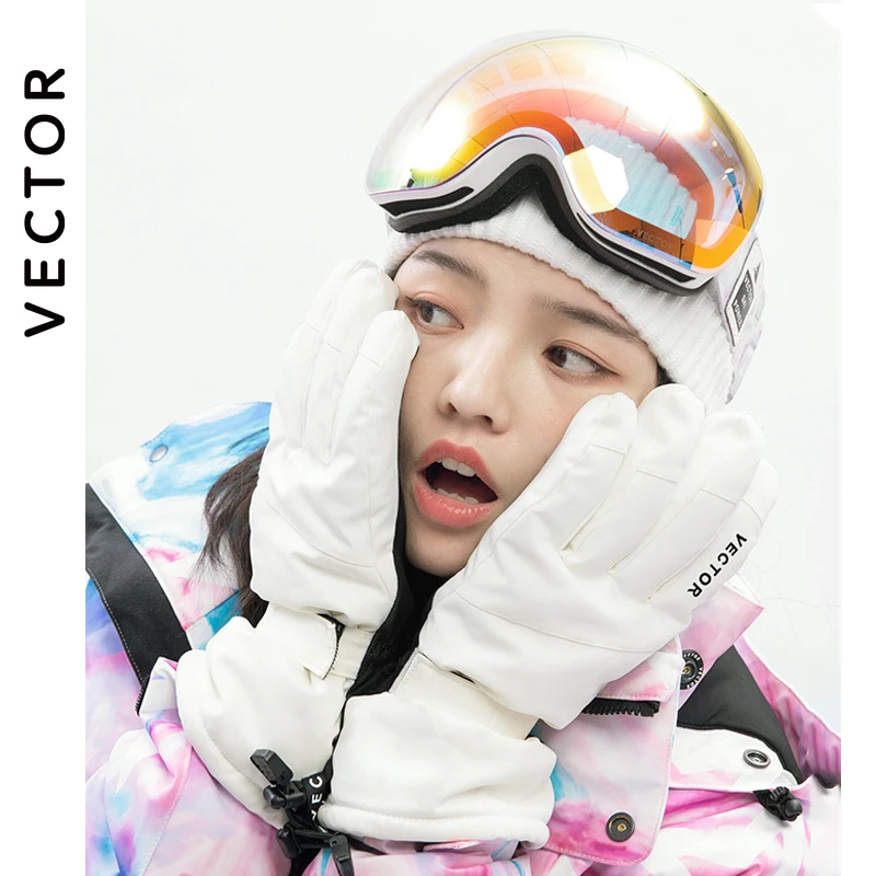 Manoplas Extra gruesas 2 en 1 para hombre y mujer, guantes de esquí, Snowboard, nieve, deportes de invierno, cálidos, impermeables, a prueba de