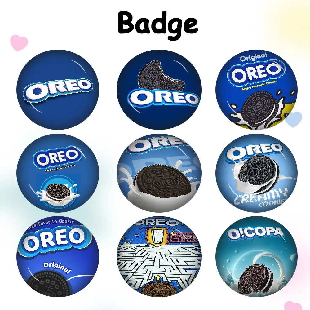 Pin de botón de anime de galleta OREO, el favorito de la leche, broche hecho a mano para ropa, insignia de dibujos animados, decoración para mochila, accesorios de joyería